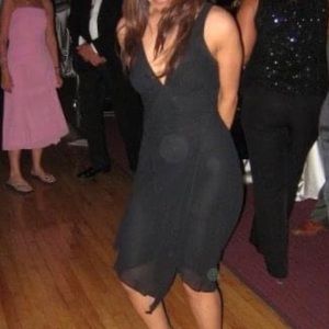 Asymmetrical black chiffon dress